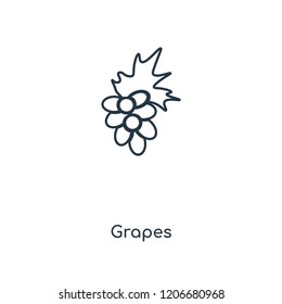 Grapes concept line icon. Linear Grapes concept outline symbol design. This simple element illustration can be used for web and mobile UI/UX.