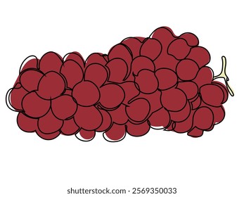 Grapes in a continuous line style that can be edited later.