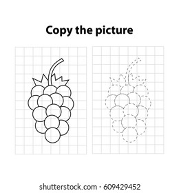 Grapes copy the picture, game for children (kids)