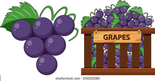 Uvas y una caja de uvas