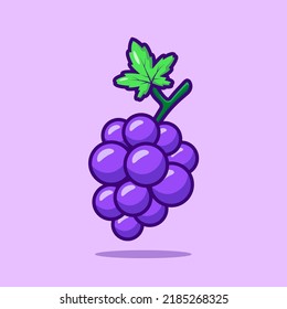 Grapes cute icon vector illustration design