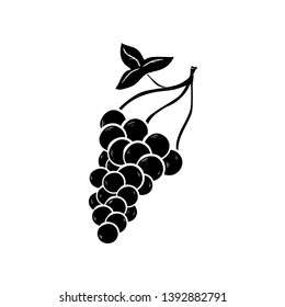grapes doodle vector flat black
