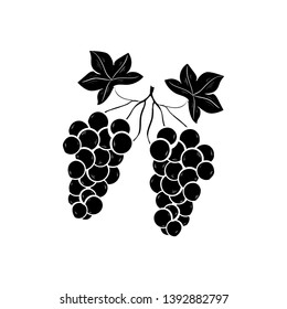 grapes doodle vector flat black