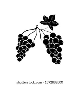 grapes doodle vector flat black