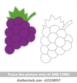 Grapes. Dot to dot educational game for kids.