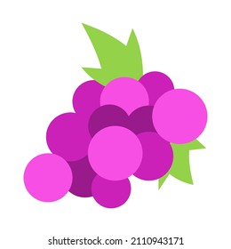 Vector plano del emoticono de uvas aislado en fondo blanco