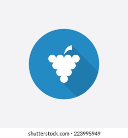 grapes Flat Blue Simple Icon with long shadow, isolated on white background  