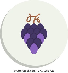 Icono de estilo circular plano de uvas