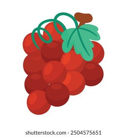 Grapes Flat design illustration isolated on a white background.