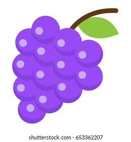 Grapes flat icon, fruit and vitamin, vector graphics, a colorful solid pattern on a white background, eps 10.