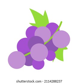 Grapes flat icon isolated on white background