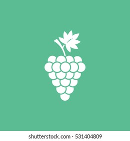 Grapes Flat Icon On Green Background