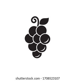 Grapes flat icon. Vector graphic illustration. Suitable for website design, logo, app, and ui. Editable vector stroke. EPS 10.