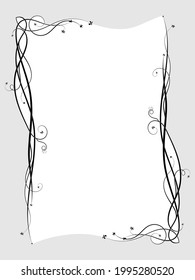 grapes frame intertwining plants. sketch doodle style image