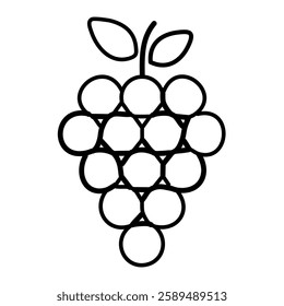 Grapes fresh fruit line style icon vector illustration design