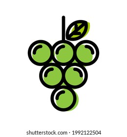 Grapes fruit icon. Black icon. Vector illustration.