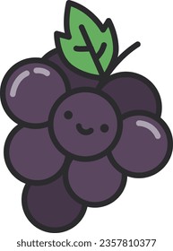 diseño de icono de uvas de frutas, ilustración vectorial eps10 gráfico