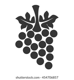 Grapes fruit icon, isolated flat icon design
