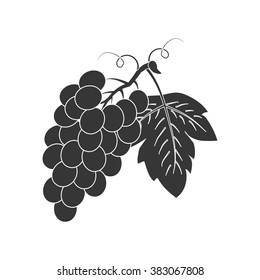 Grapes Fruit Icon on the white background. Vector illustration