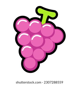 Grapes fruit icon vector emoji. Fruit  Art Illustration Agriculture Fresh Farm Product