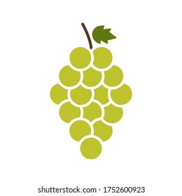 grapes fruit icon vector illustration. Grapevine with leaf. Fruit pictogram. editable.