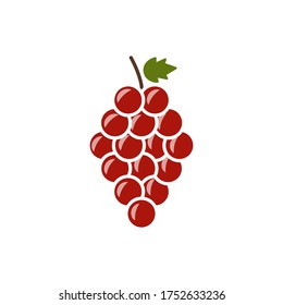 grapes fruit icon vector illustration. Grapevine with leaf. Fruit pictogram. editable.