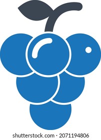 Ilustración vectorial de iconos de frutas de uvas 