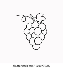 Grapes fruit icon vector illustration. Grapes icon outline