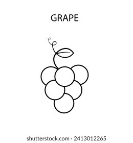 ilustración vectorial de iconos de frutas de uva