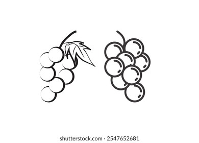 grapes fruit icon vector illustration, Food Fruits Outlined