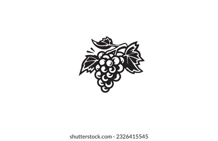 grapes fruit logo black simple flat icon on white background 