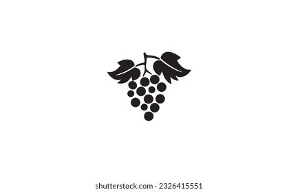 grapes fruit logo black simple flat icon on white background 