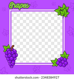 Grapes fruit photo frame cover background design