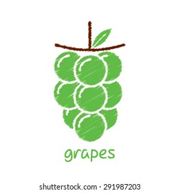 grapes fruit, sketch design vector