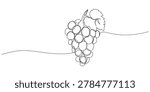 Grapes fruits continuous one line drawing minimal design,grape fruit continuous one line drawing, Single continuous line drawing healthy organic grapes for vineyard logo identity