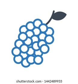 grapes glyph color vector icon