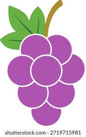 Grapes, grape icon, bunch of pink grapes with a leaf. Vector, designer illustration, web banner, vector image.