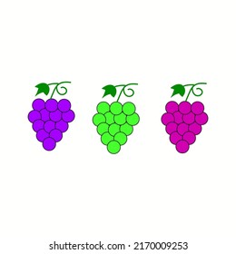 Uvas. Icono de uva. Icono de color lineal, contorno, forma, contorno.
