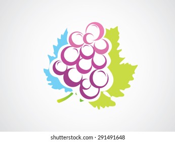 Grapes and grape leaves