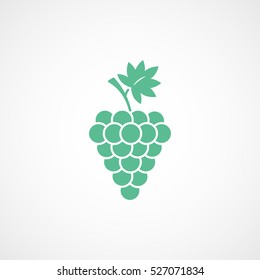 Grapes Green Flat Icon On White Background
