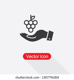 Grapes In The Hand Icon Vector Illustration Eps10