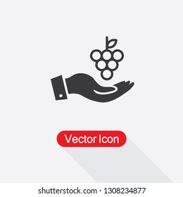 Grapes In The Hand Icon Vector Illustration Eps10