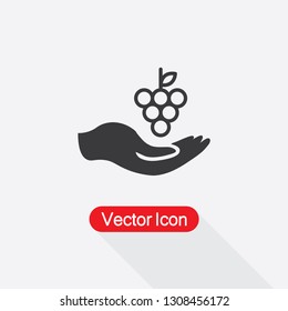 Grapes In The Hand Icon Vector Illustration Eps10