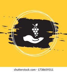 Grapes In The Hand Icon Vector Illustration Eps10