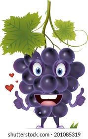 uvas con corazón