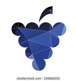grapes icon Abstract Triangle Geometrical background 