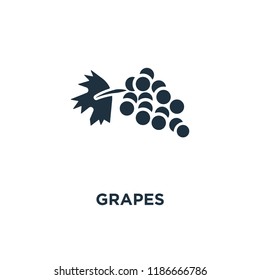 Grapes icon. Black filled vector illustration. Grapes symbol on white background. Can be used in web and mobile.