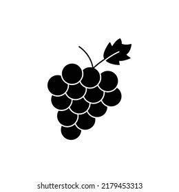 grapes icon in black flat glyph, filled style isolated on white background