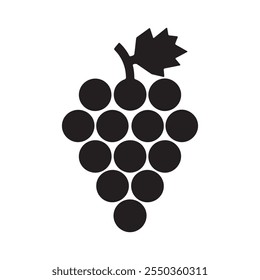 Icono de uvas. Icono de uvas negras sobre fondo blanco. Ilustración vectorial