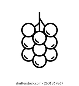 Grapes icon black and white background design. silhouette style, vector illustration.
